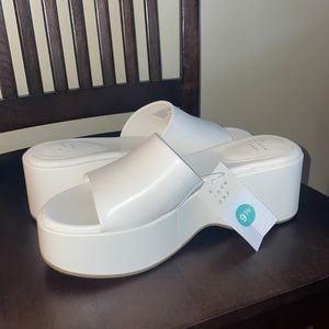 White platform sandals